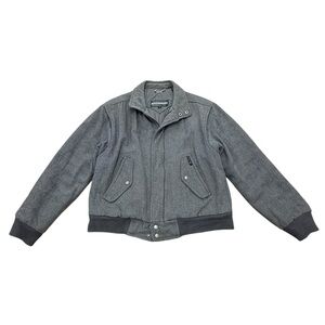 Men’s Vintage Members Only Wool Jacket Grey Bomber 1990s